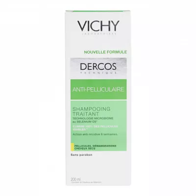 VICHY DERCOS SHAMP ANTI PELLI SECS - soin parapharmacie Tunisie disponible en ligne